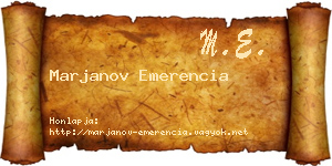 Marjanov Emerencia névjegykártya